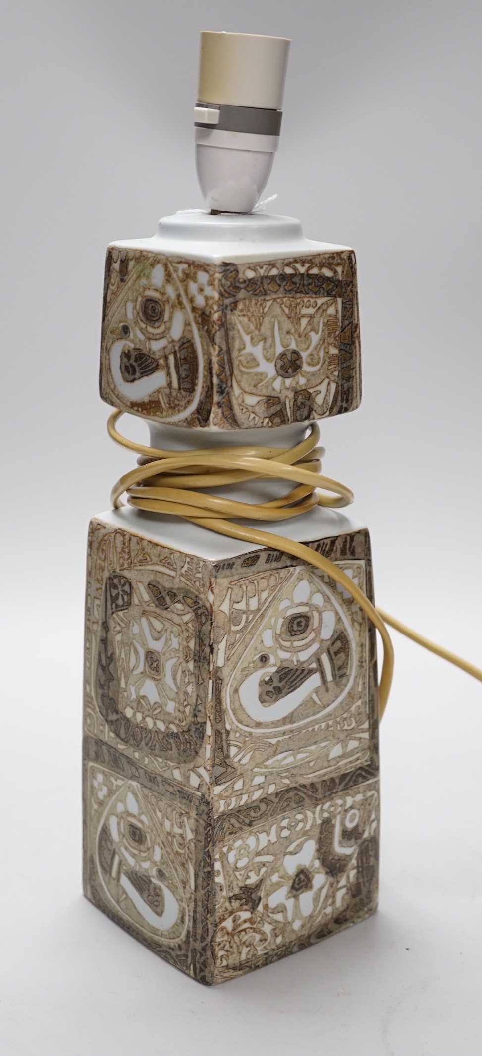 A Royal Copenhagen 1969 lamp by Nils Thorvald Thurston, 30cm tall excluding light fitting